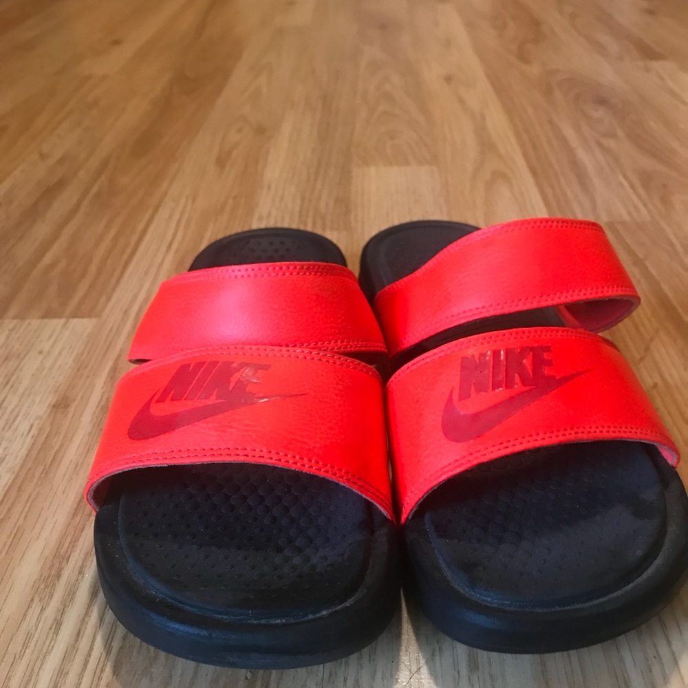 Bright Red Nike Flip Flops